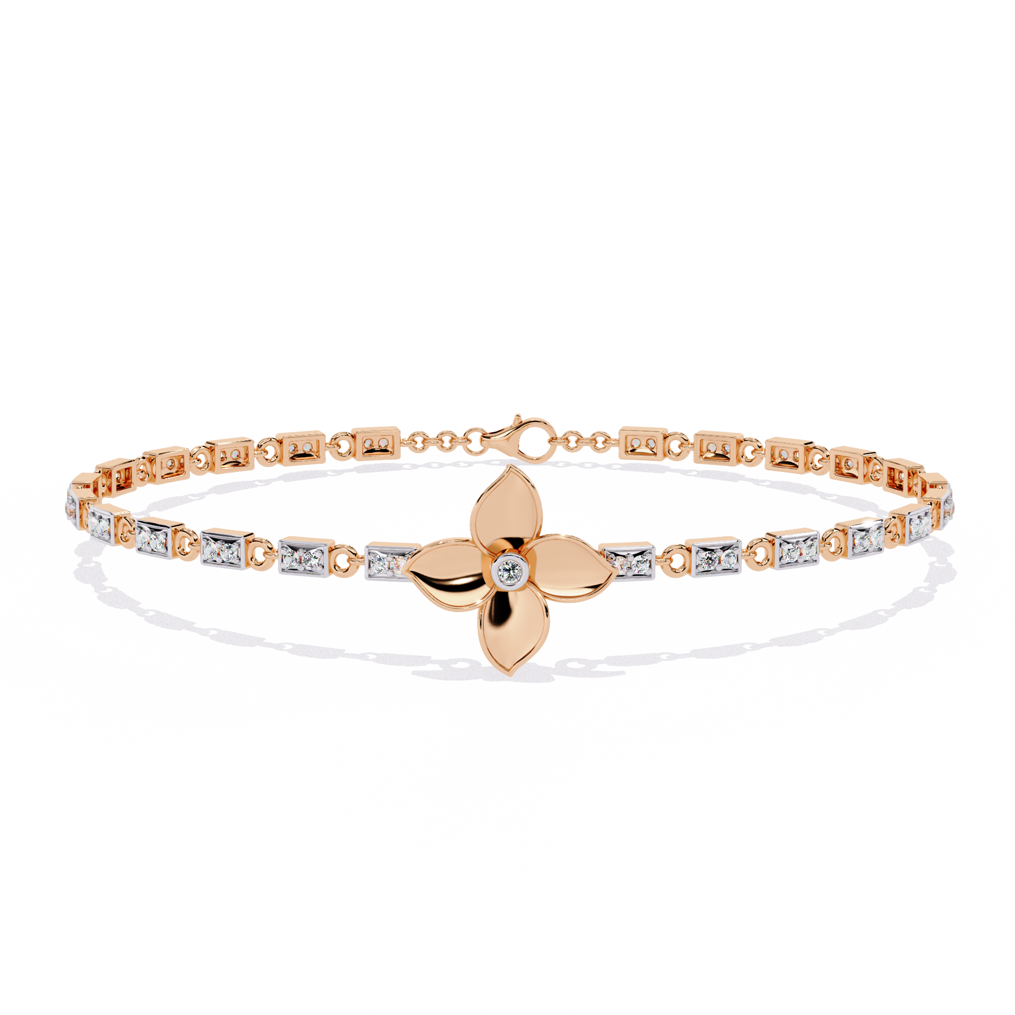 Solitairekart 0.41ct Floral Bloom Natural Diamond Bracelet-HI Color